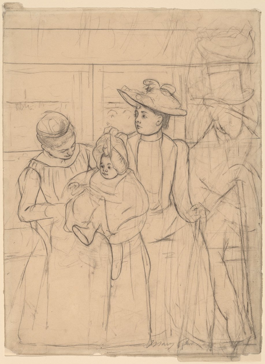 In de Omnibus [recto] door Mary Cassatt