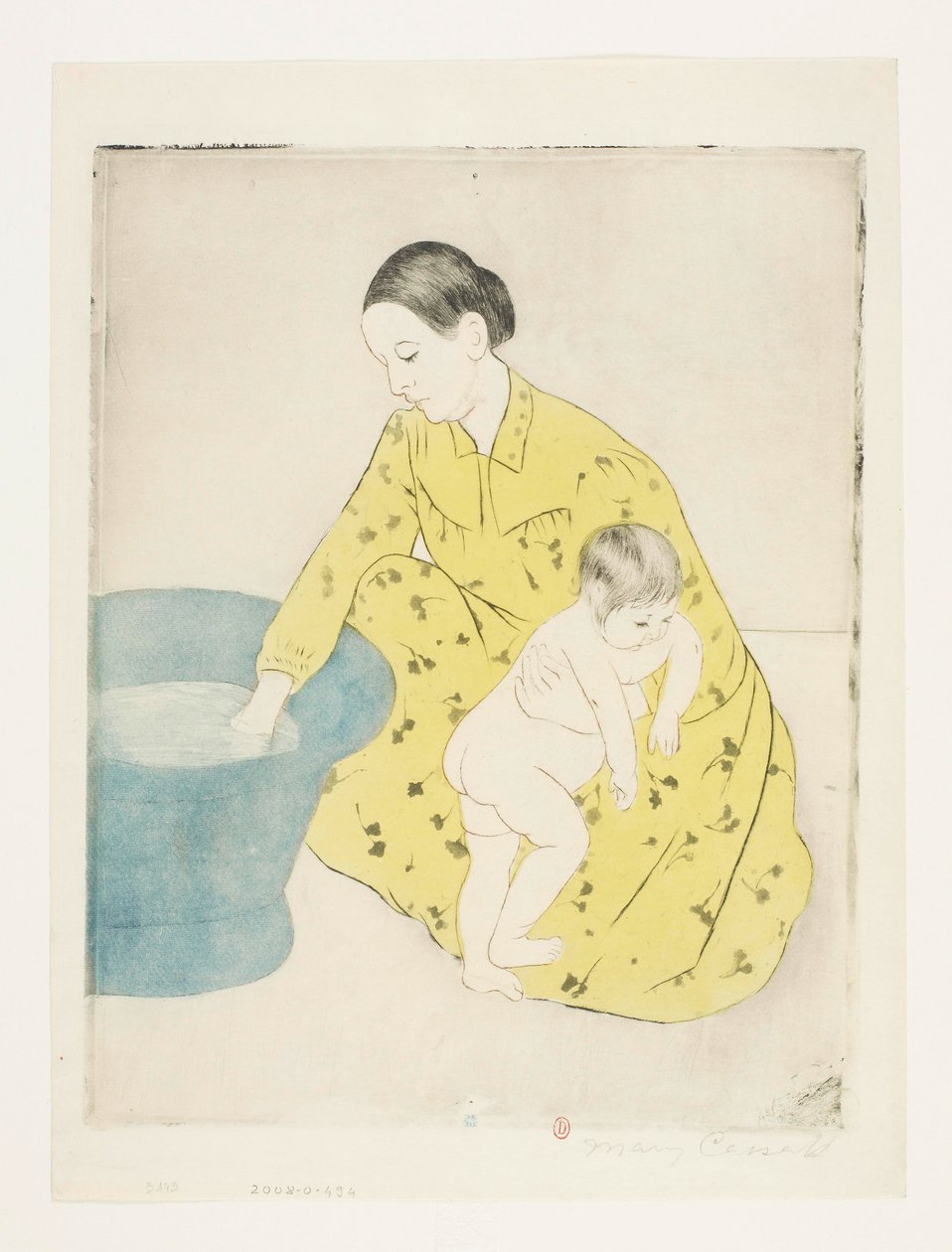 Het bad [druk b] door Mary Cassatt