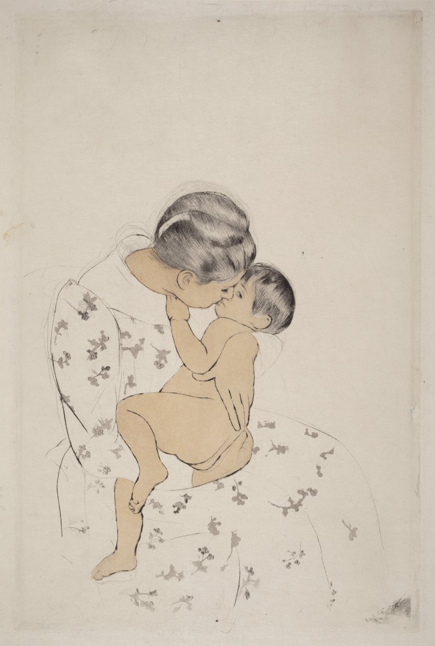 De kus van de moeder door Mary Cassatt