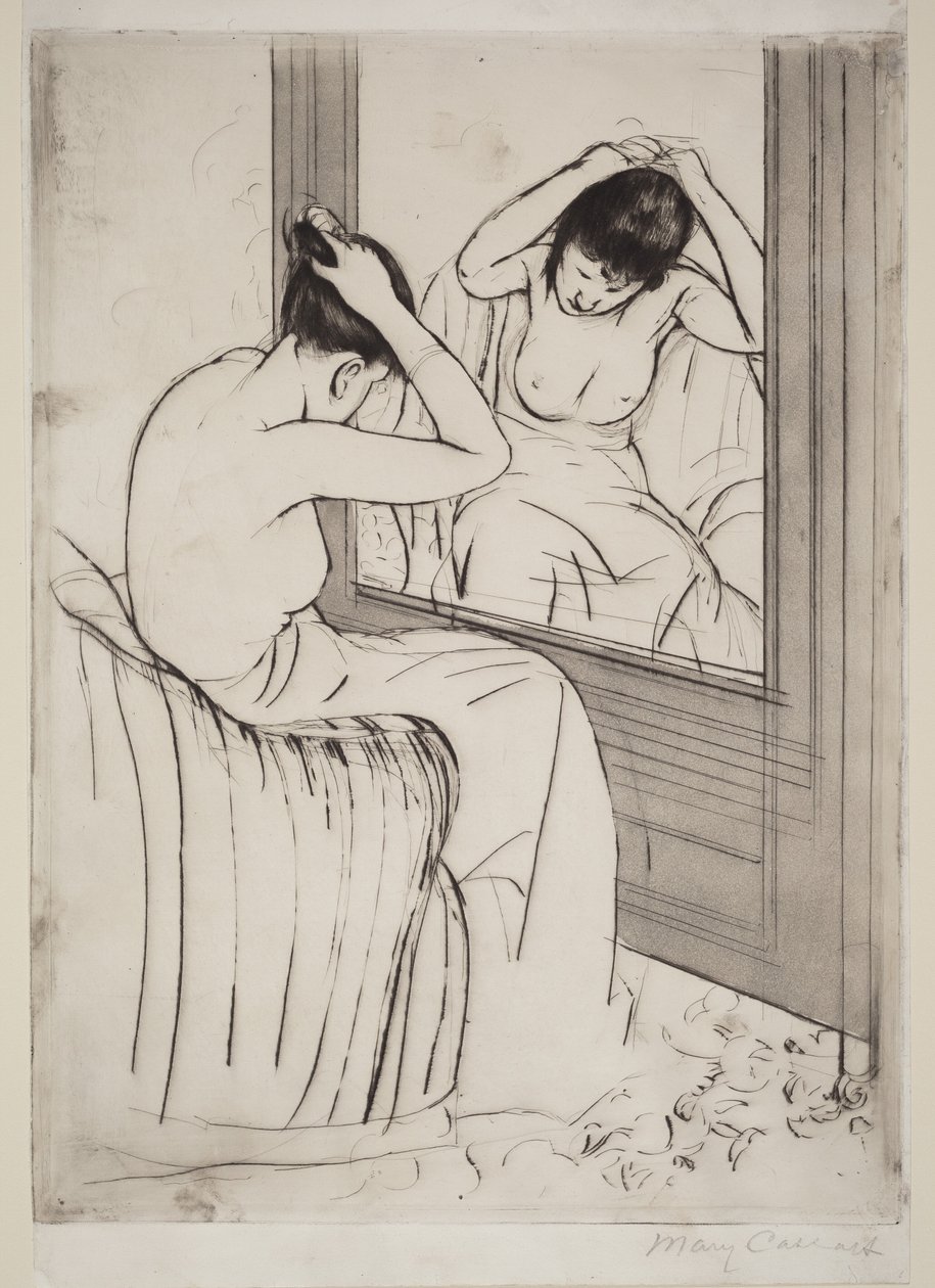 Het kapsel door Mary Cassatt