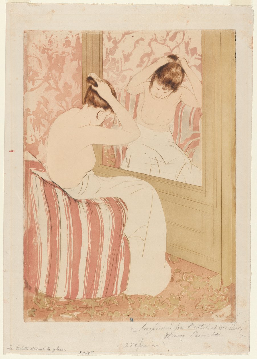 Het Kapsel, 1890-1891 door Mary Cassatt
