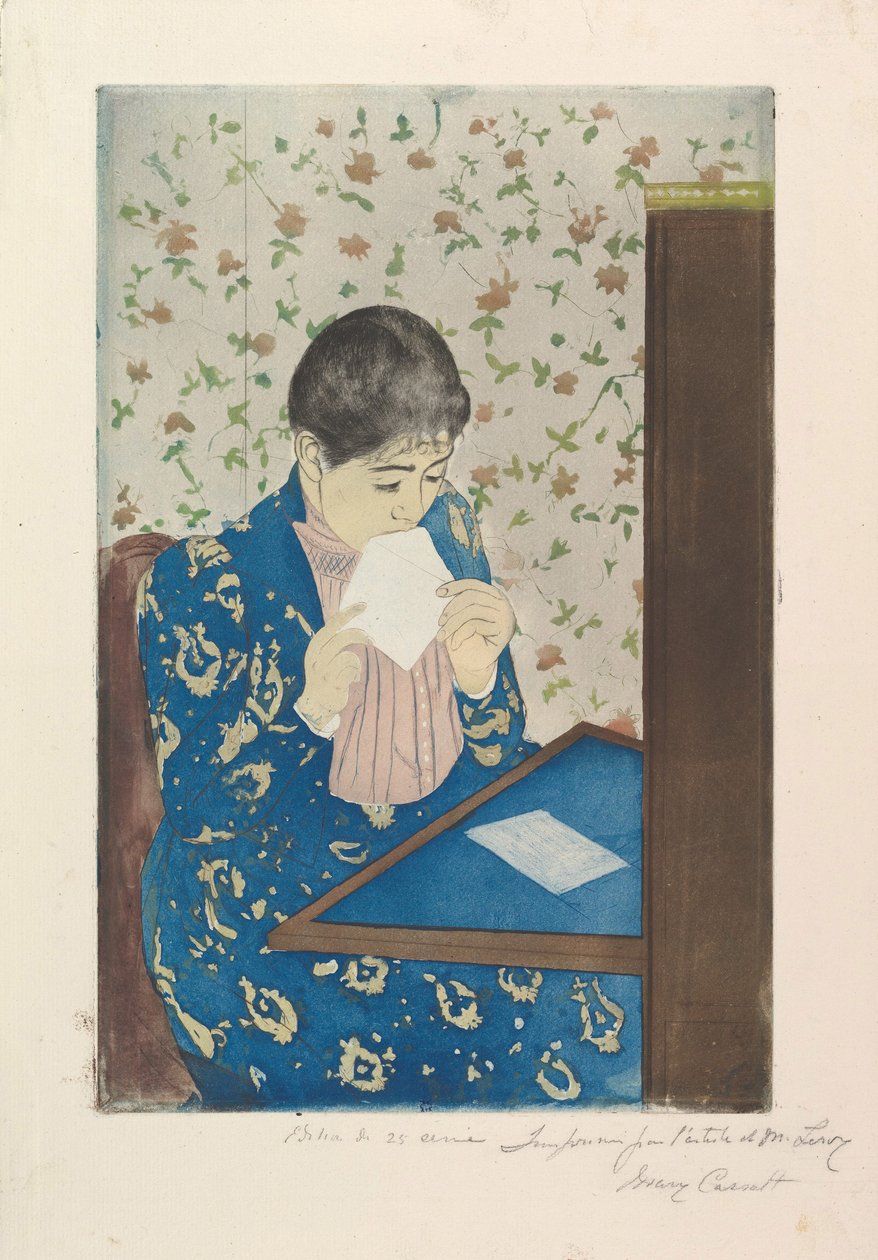 De brief, 1890-91 door Mary Cassatt