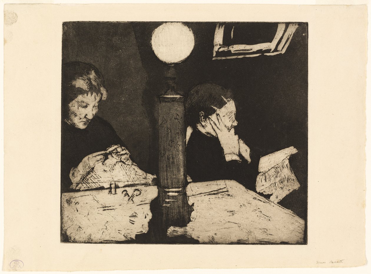 Onder de lamp door Mary Cassatt