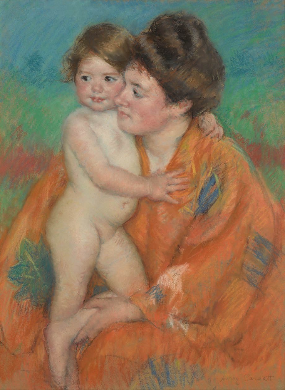 Vrouw met baby door Mary Cassatt