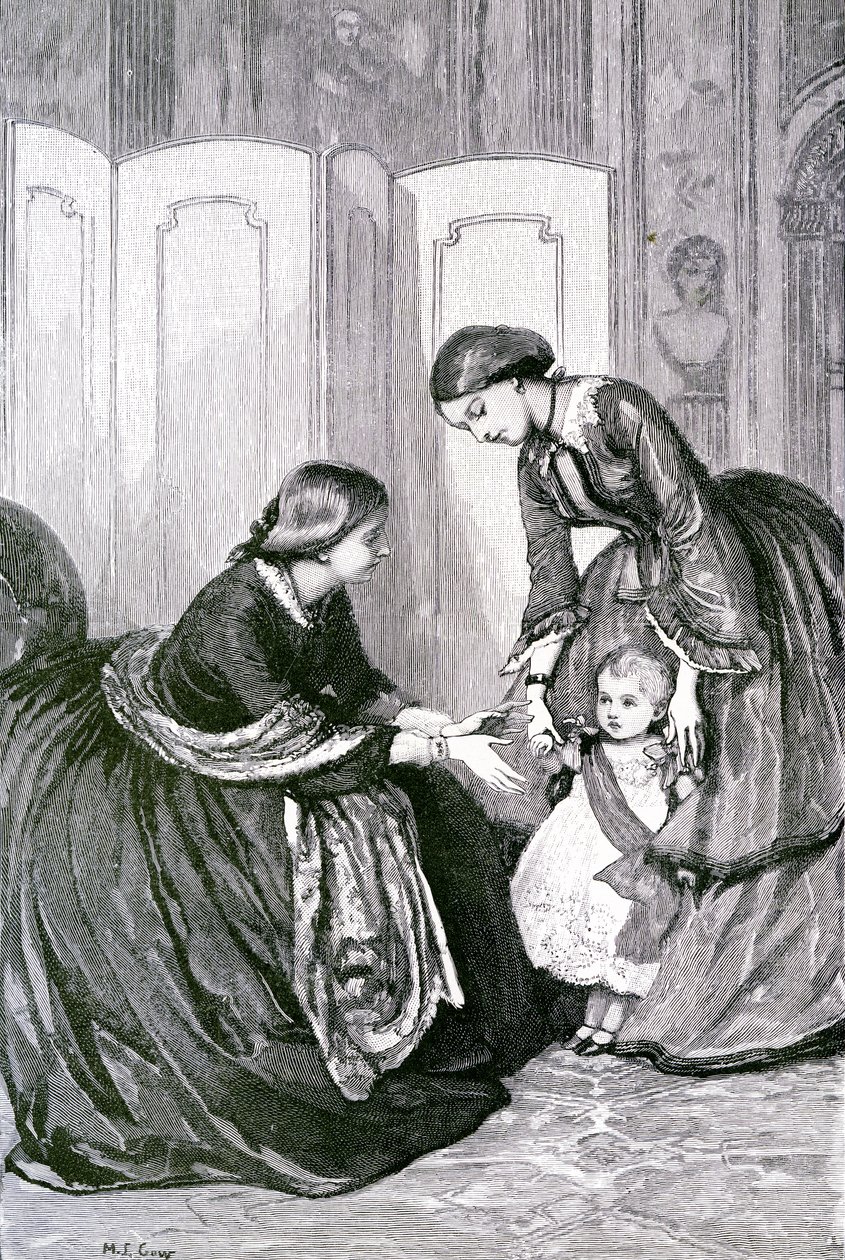 De koningin en haar kleine kleinzoon prins Wilhelm van Pruisen, c. 1880 door Mary L. Gow