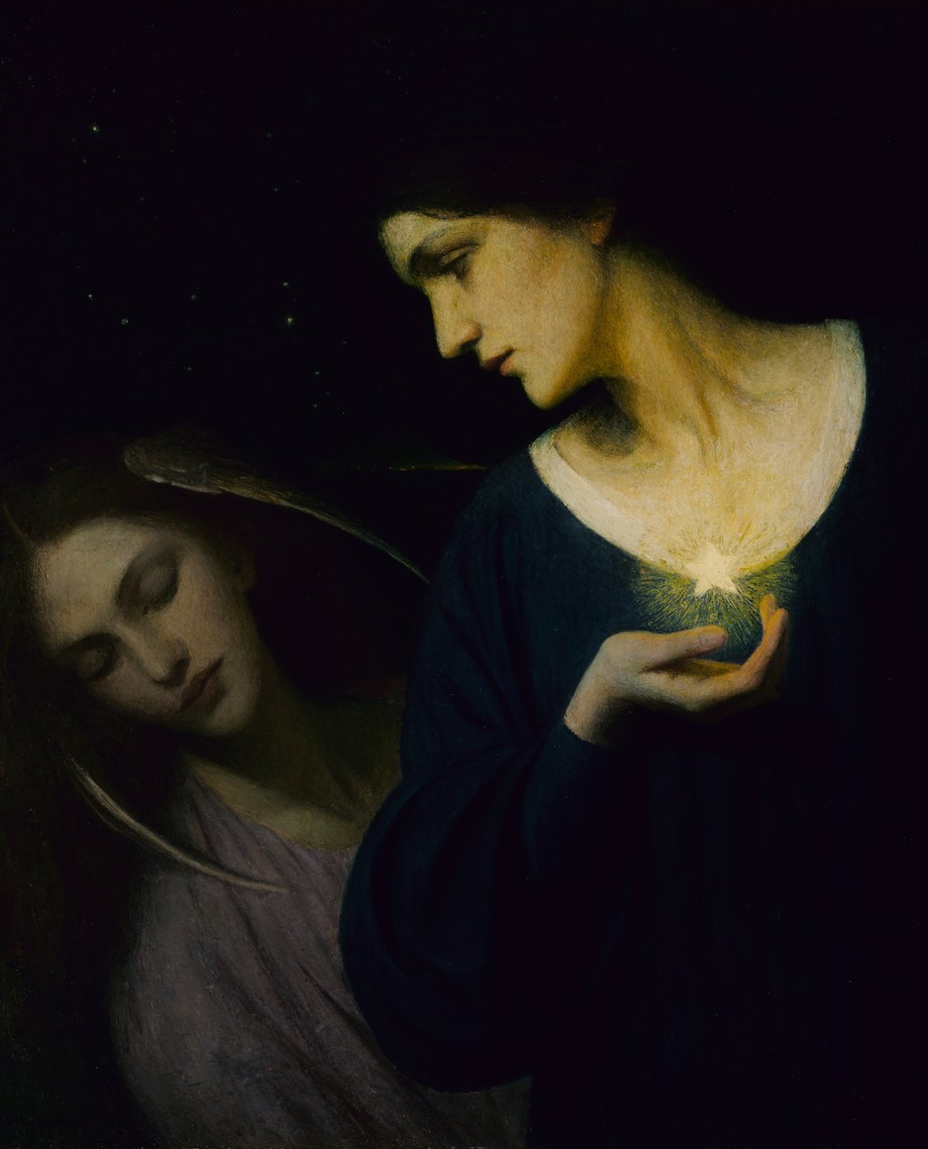 Nacht en haar dochter Slaap, 1902 door Mary L. Macomber