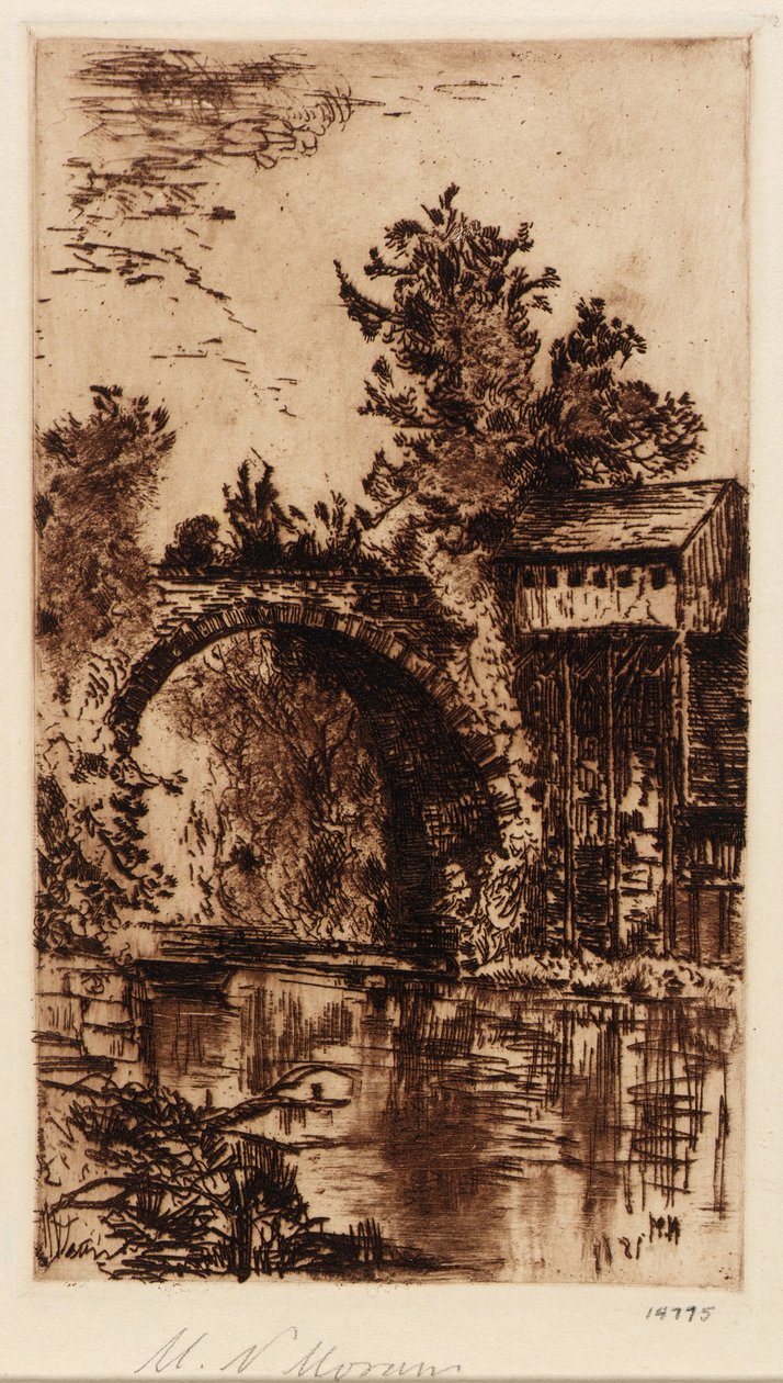 Brug over de Buskill, Easton, Pa. door Mary Nimmo Moran