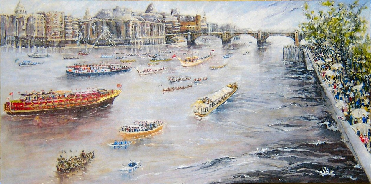 Jubileumoptocht op de Theems door Mary Smith