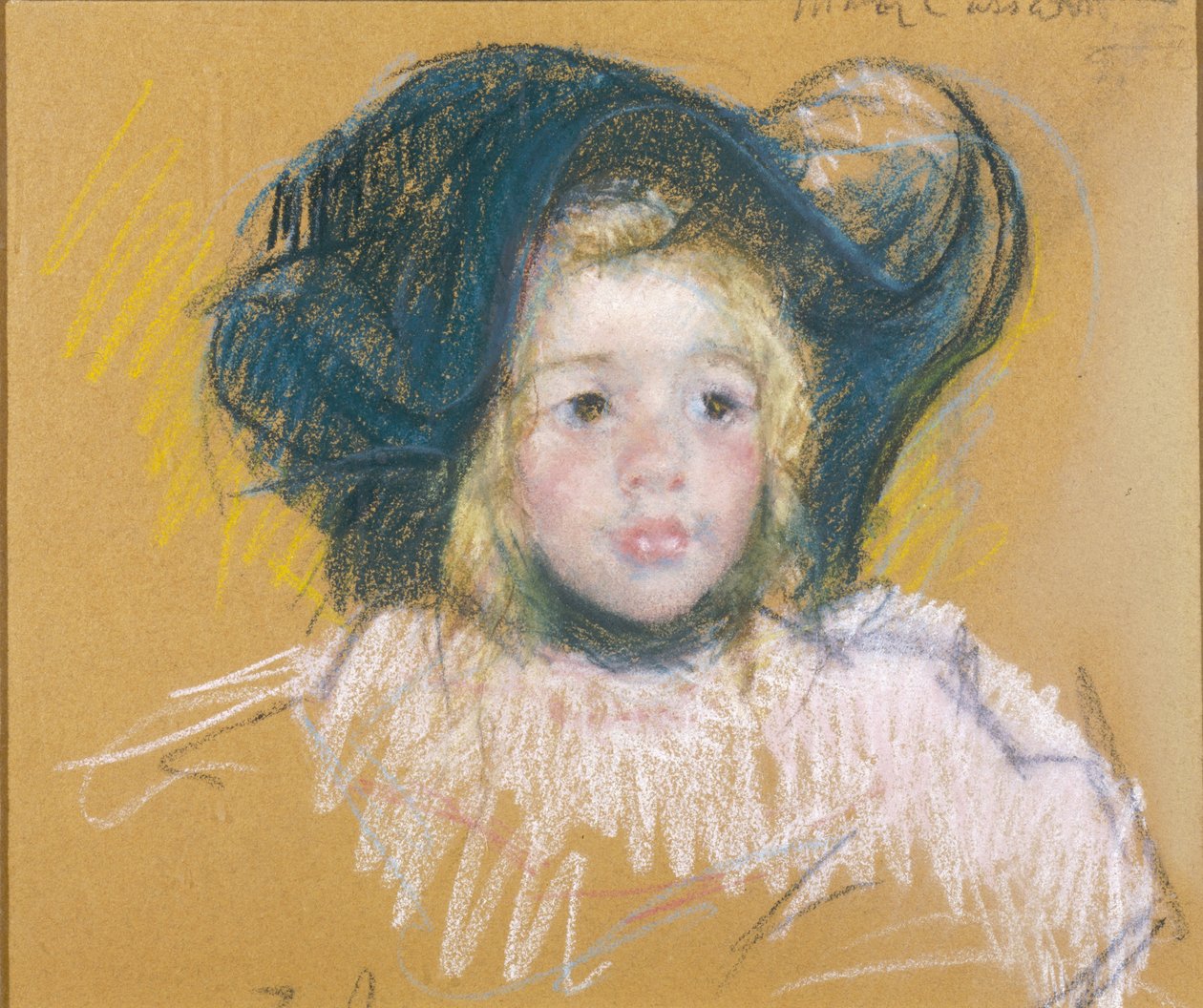 Meisje met grote hoed, c.1904 (pastel op papier) door Mary Stevenson Cassatt