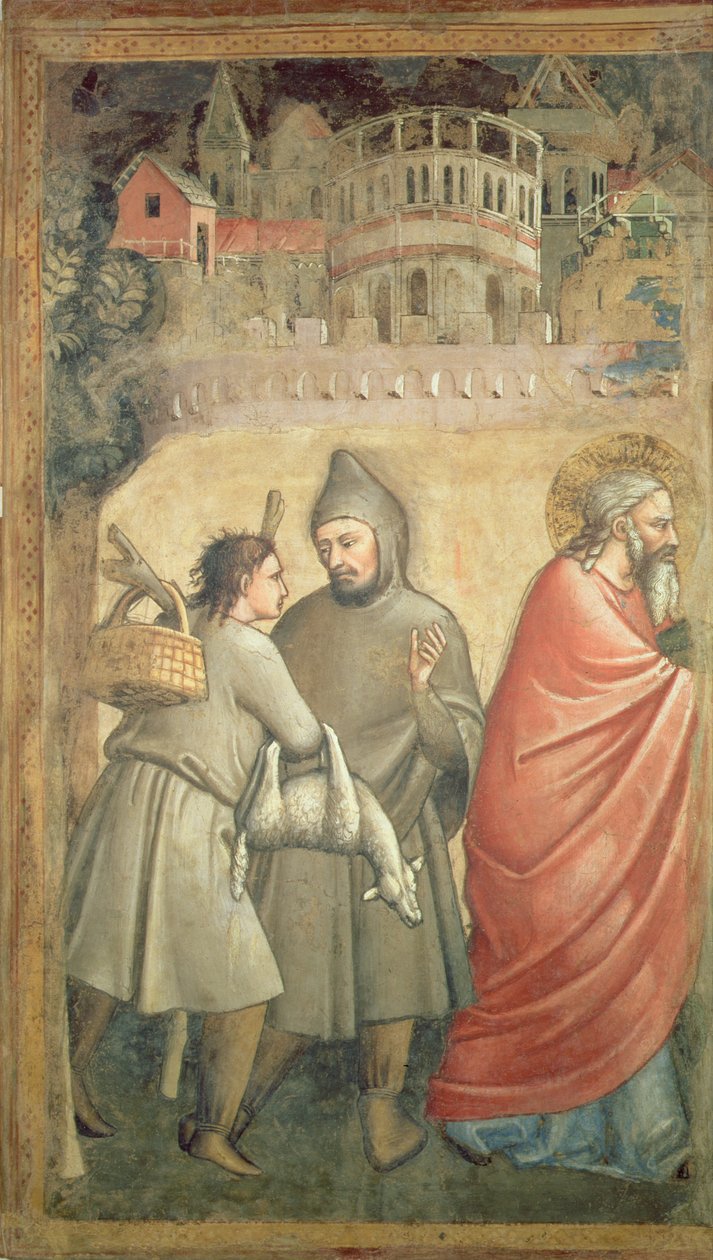 De Ontmoeting bij de Gouden Poort (detail) door Maso di Banco
