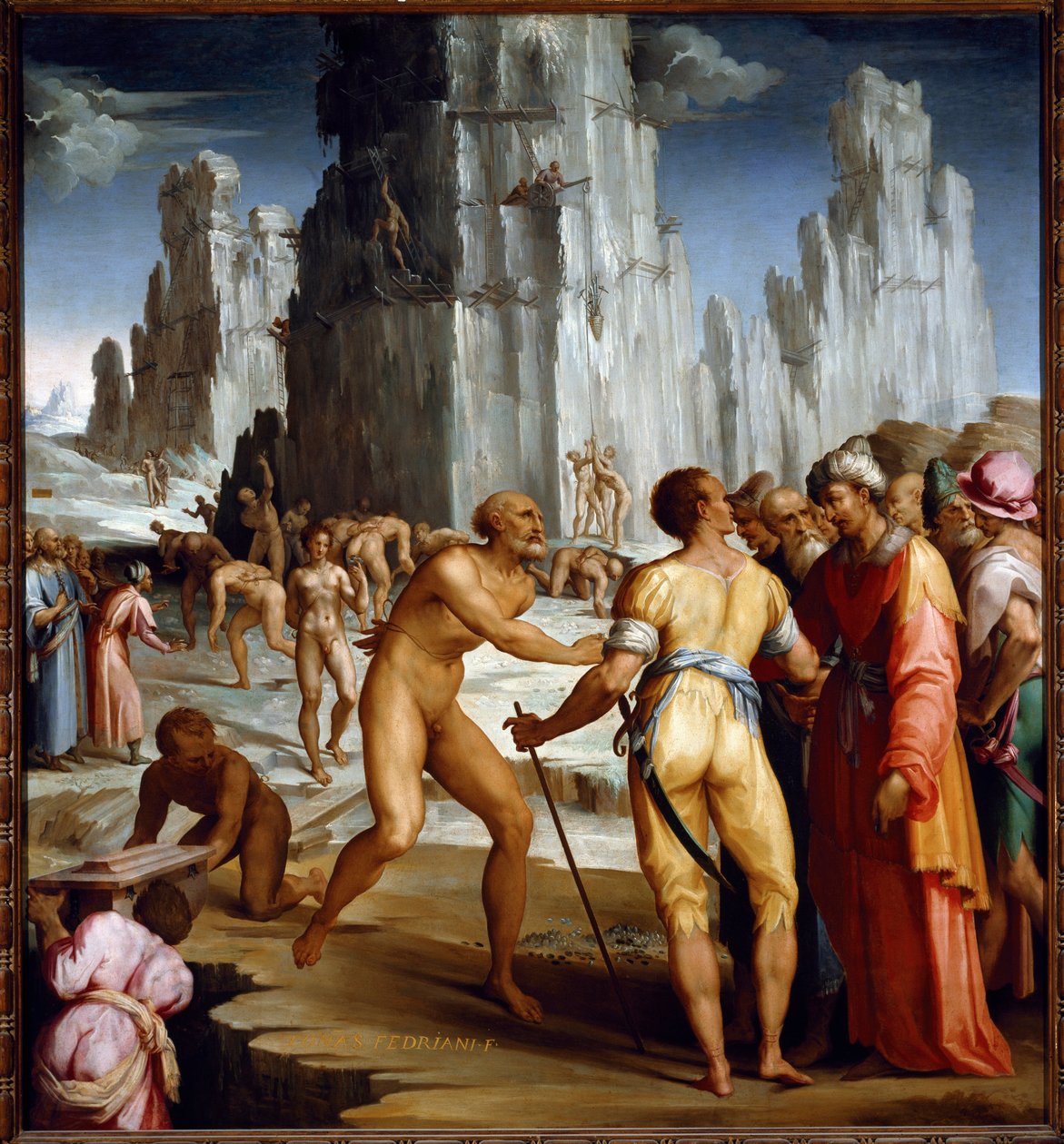 Diamantmijnwerk door Maso da San Friano