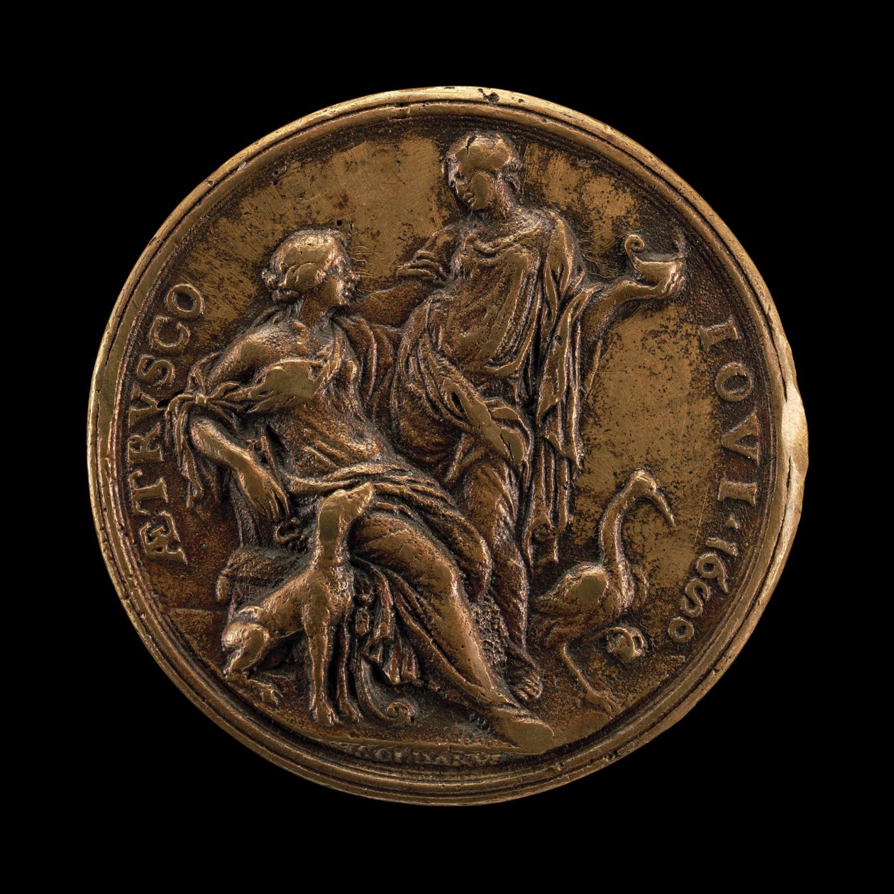 Allegorie van Waakzaamheid en Loyaliteit [achterkant], 1680 door Massimiliano Soldani
