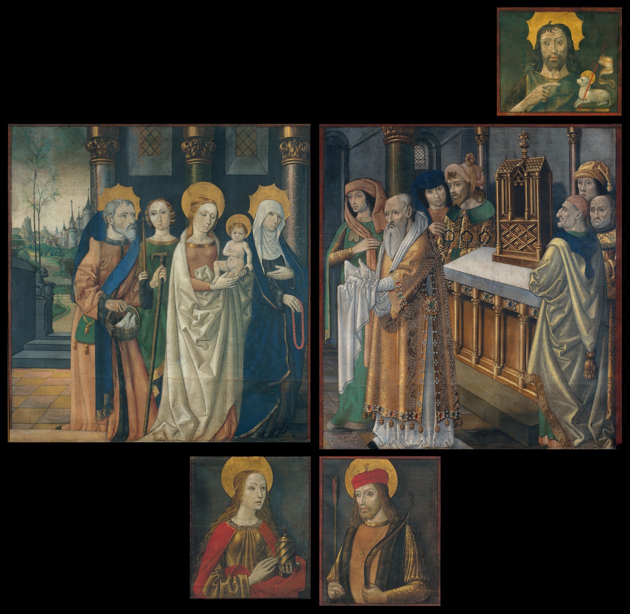 Schilderijen van de deuren van het orgel van de kathedraal van La Seu d