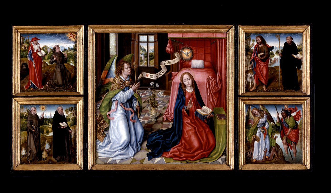 Drieluik van de Aankondiging door Master of Legend of Saint the Ursula