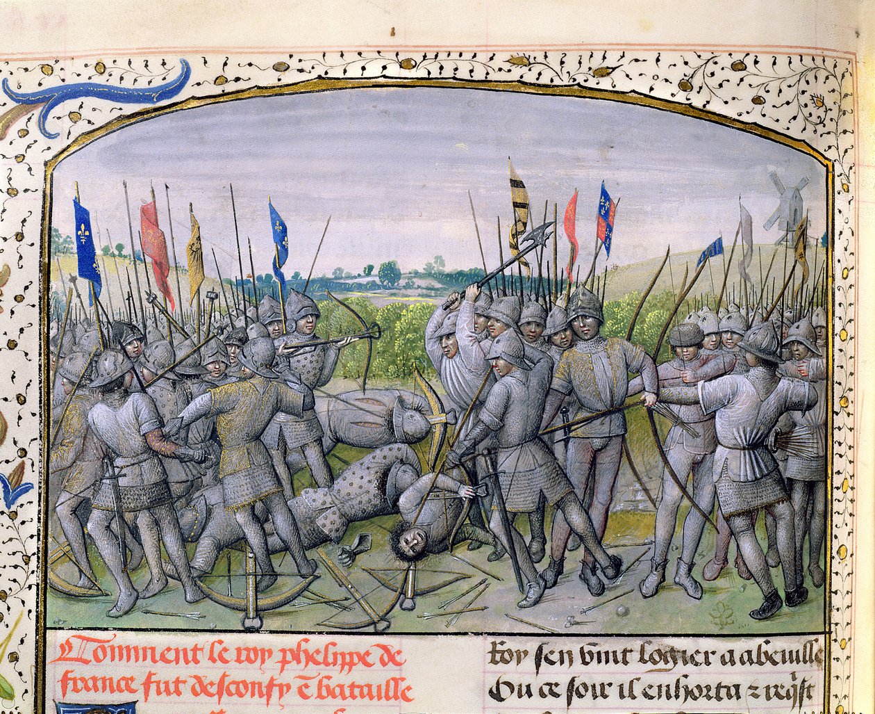De Slag bij Crecy in 1346 door Master of Mary of Burgundy