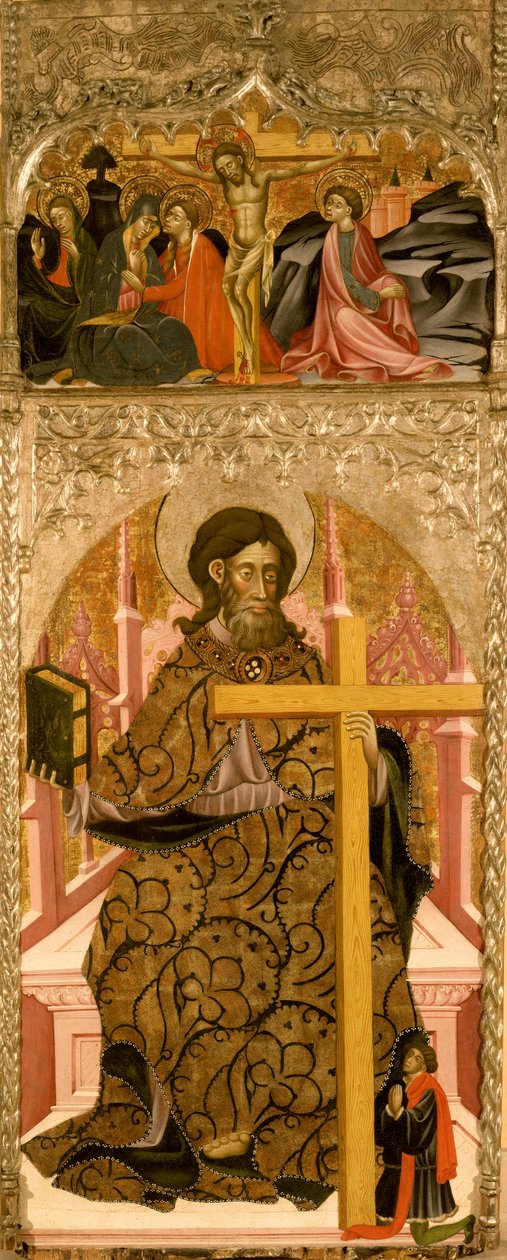 St. Philip en een schenker met de Kruisiging door Master of Retascón