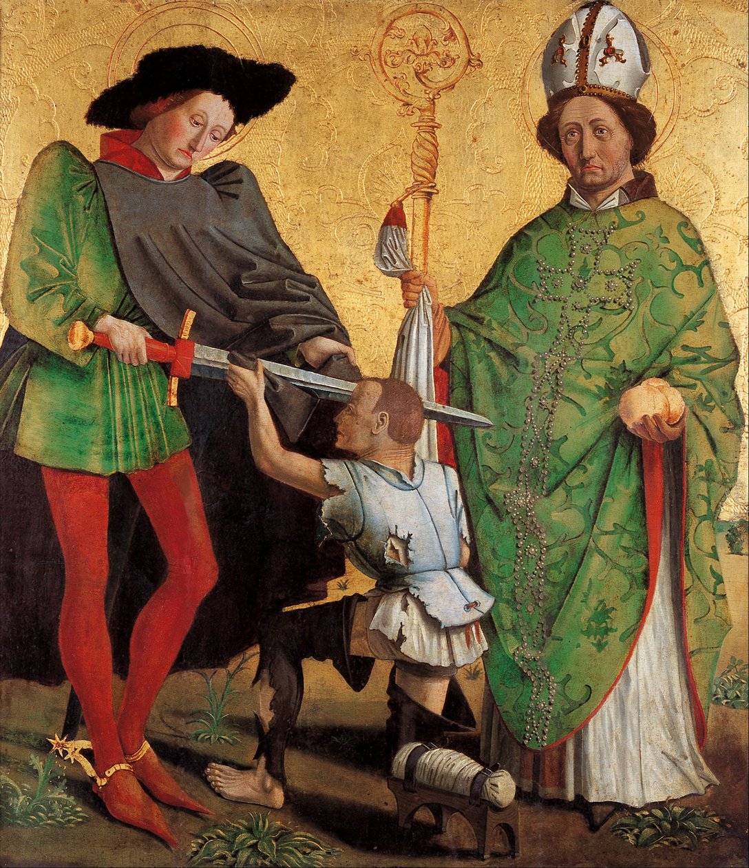 Sint Martinus van Tours en Sint Nicolaas van Bari door Master of Uttenheim