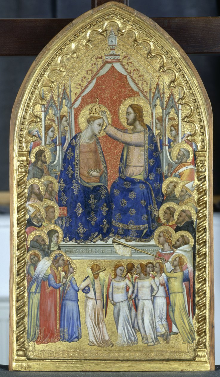 Kroning van de Maagd met engelen en heiligen, ca.1360 door Master of the Fabriano Altarpiece attr. to Master of the Fabriano Altarpiece attr. to