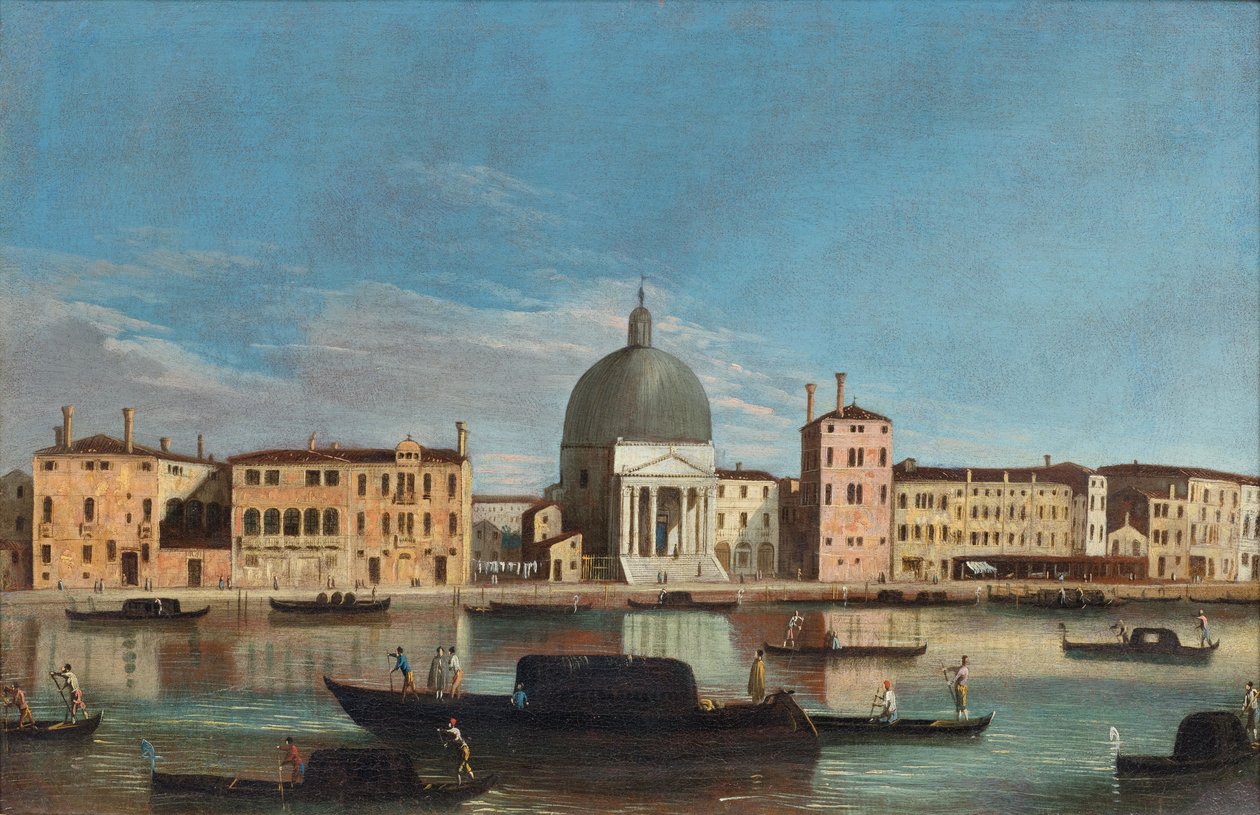 Canal Grande met de kerk San Simeone Piccolo door Master of the Langmatt Foundation Views