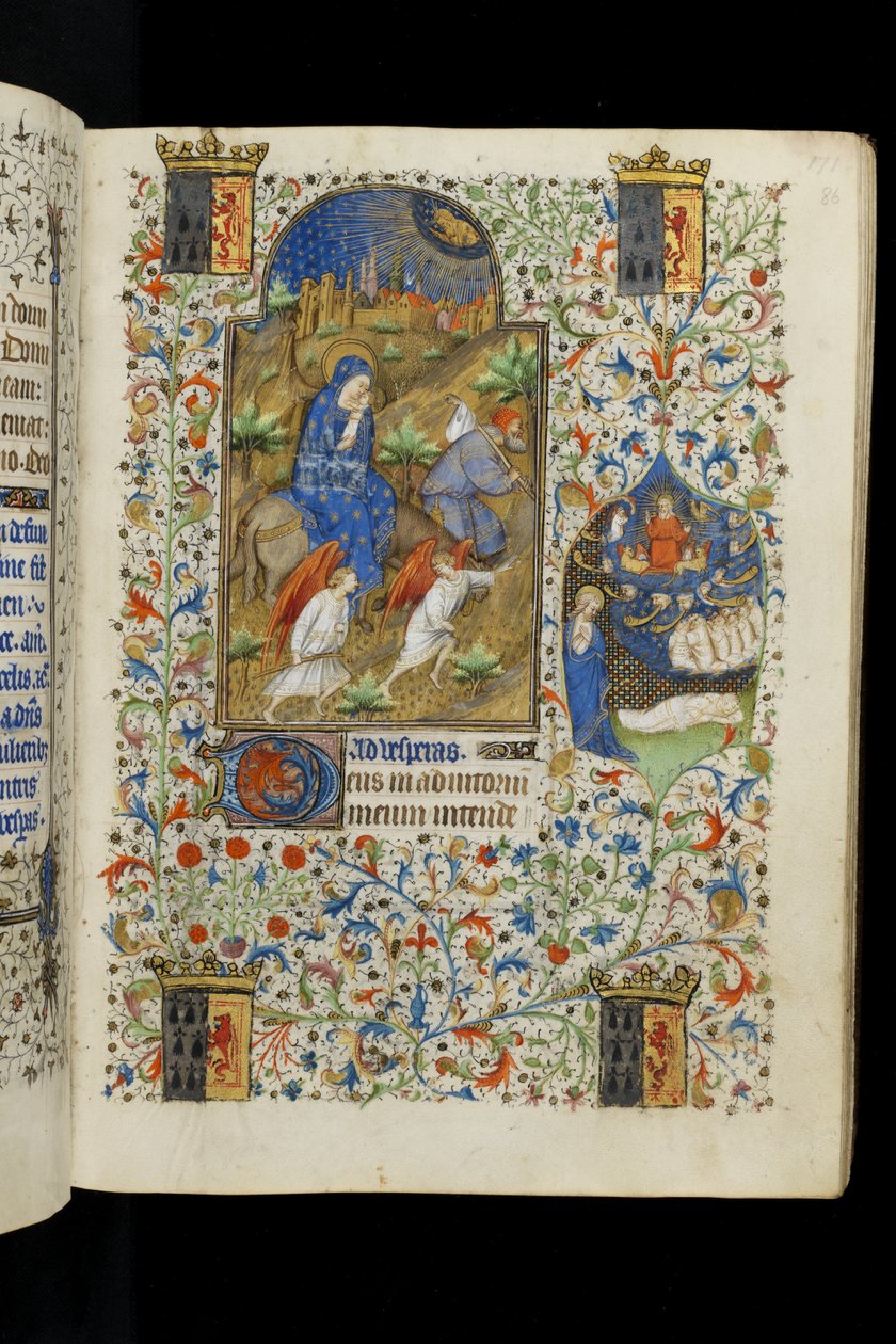 De vlucht naar Egypte, uit een Getijdenboek, c.1418 door Master of the Rohan Hours