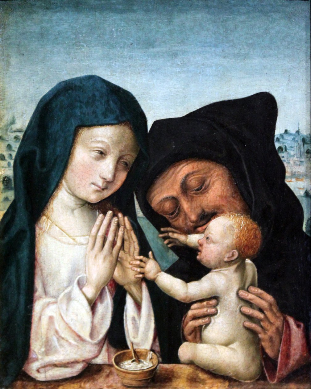 De Heilige Familie door Master of the Saint Bartholomew Altarpiece