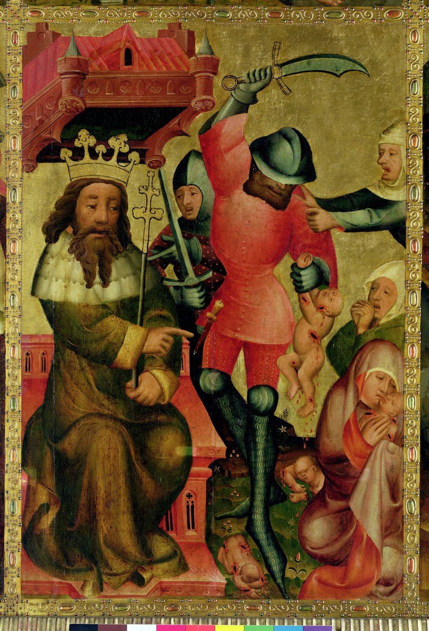 De slachting van de onschuldigen, detail uit Het altaarstuk van Grabow door Master Bertram of Minden