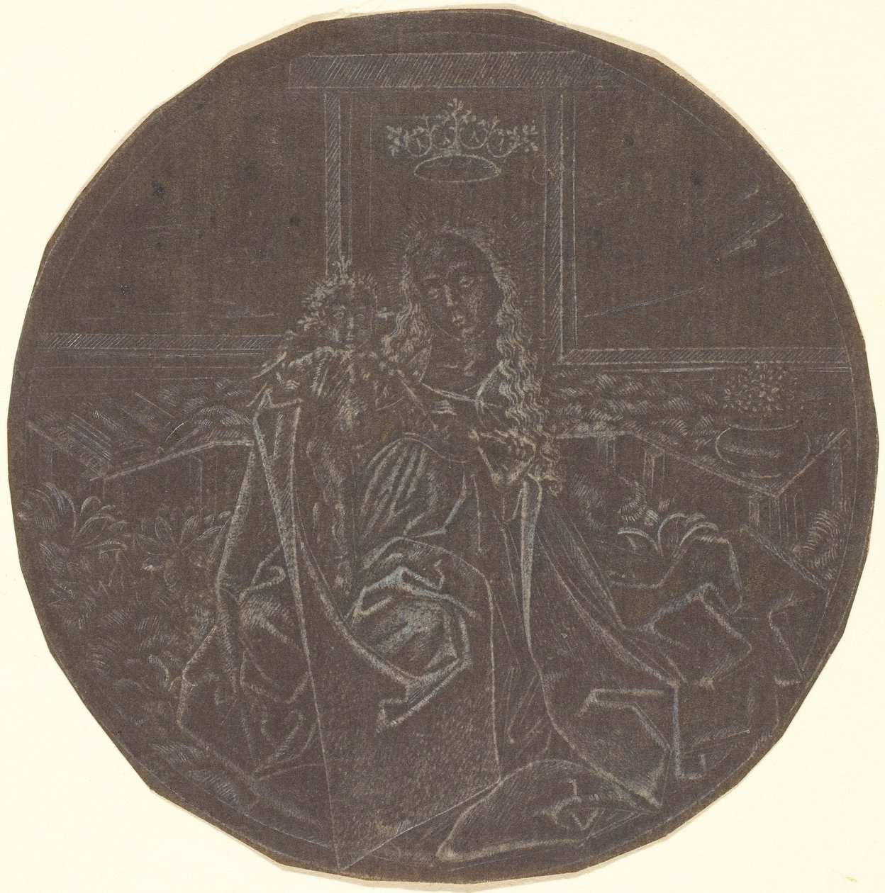 De Madonna en Kind in een tuin door Master E.S. Facsimile