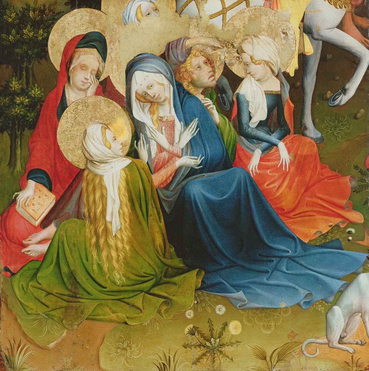 Groep vrouwen bij de kruisiging, paneel van het St. Thomas-altaar uit de St. John