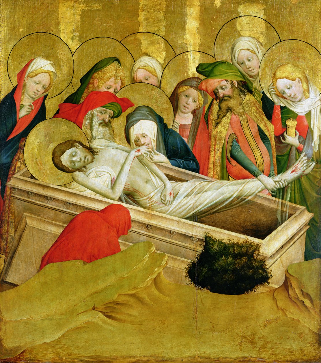 De Graflegging, paneel van het St. Thomas Altaar uit de St. Johanneskerk, Hamburg, begonnen in 1424 door Master Francke