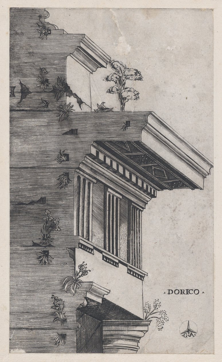 Speculum Romanae Magnificentiae: Dorische orde door Master GA