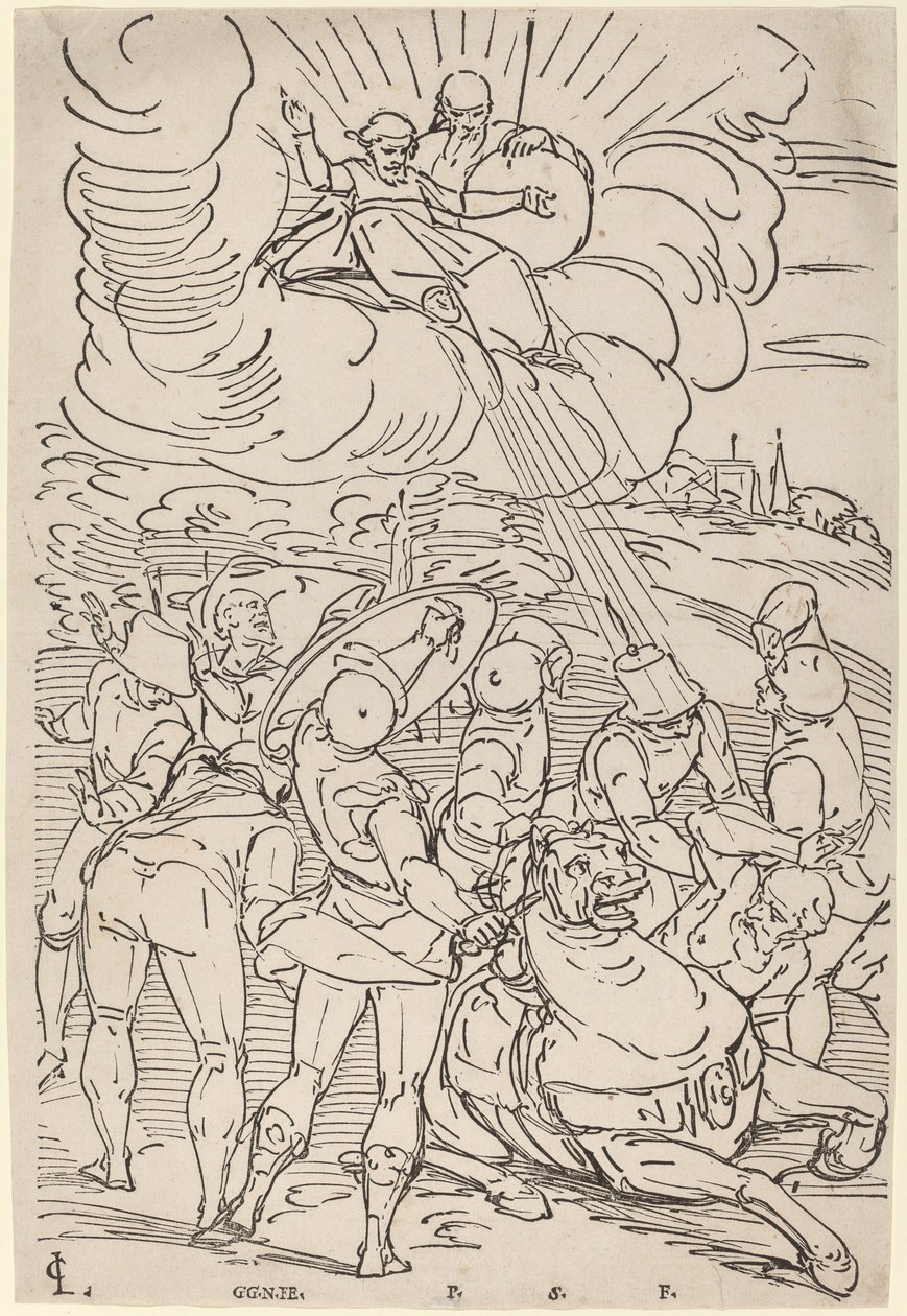 De Bekering van Sint Paulus door Master G.G.N. after Luca Cambiaso