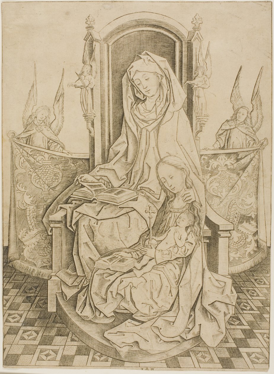 St. Anna, De Maagd en Kind door Master I.A.M. of Zwolle