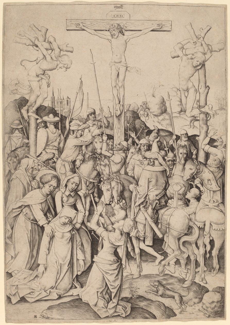 De Berg van Calvarie door Master I.A.M. of Zwolle