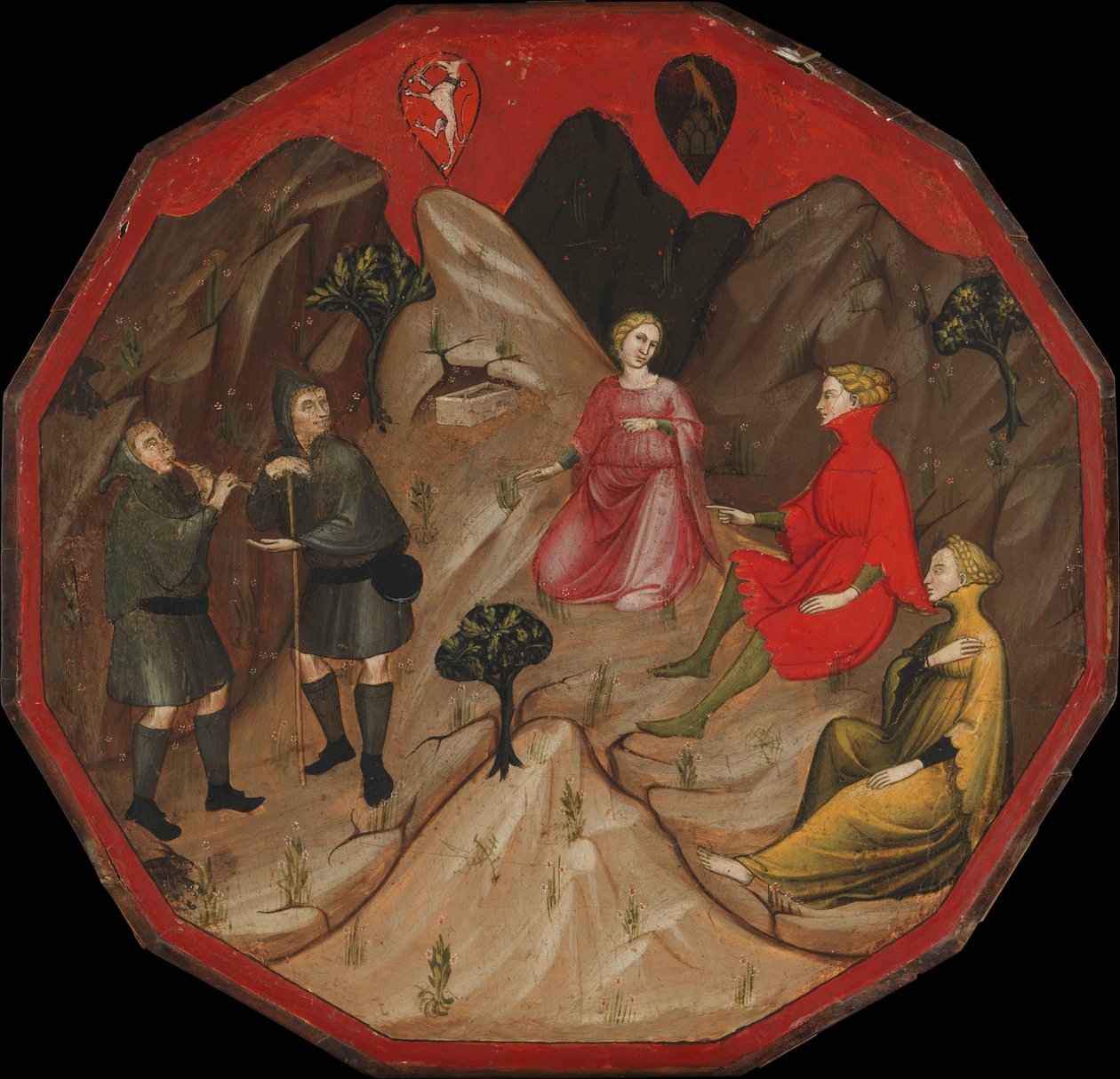 Een Wedstrijd tussen de Herders Alcesto en Acaten, ca. 1410 door Master of 1416