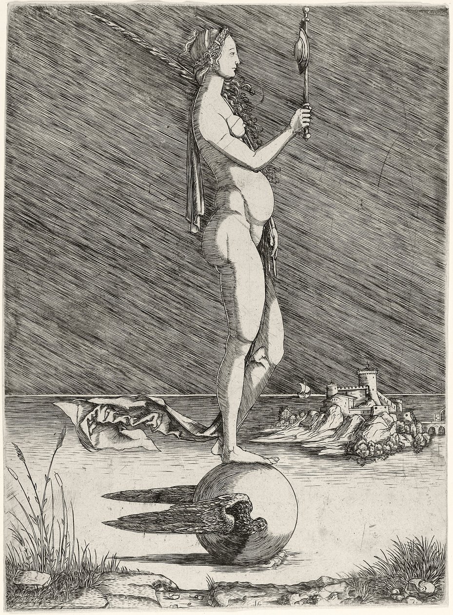 Fortuin zeilend op een gevleugelde bol, ca. 1510-15 door Master of 1515
