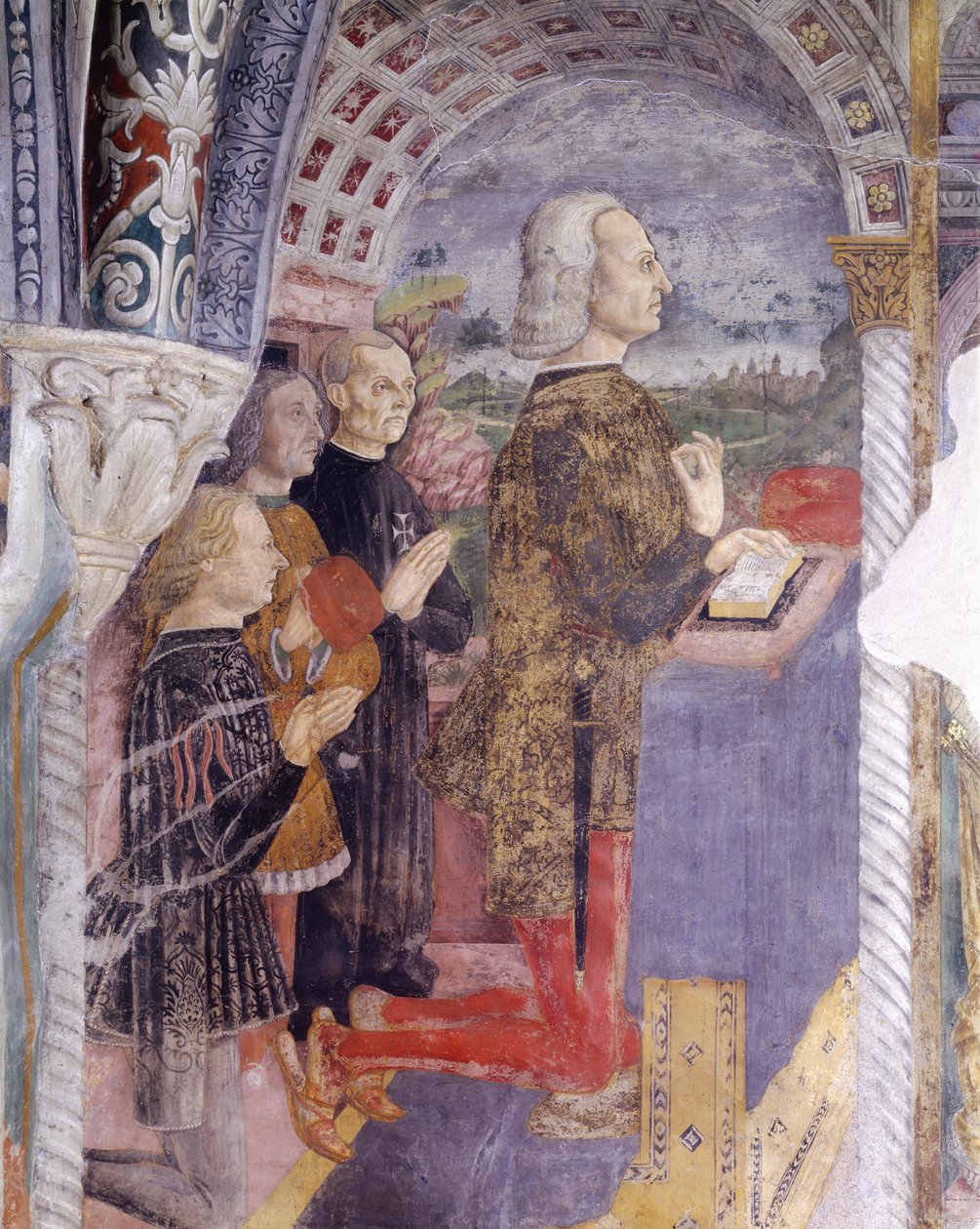Italië, regio Piëmont, Serralunga di Crea, fresco in kapel bij de Basiliek van Santa Maria Assunta door Master of Crea