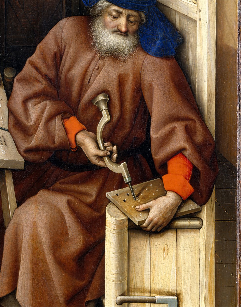 Annunciatie Drieluik (Merode Altaarstuk), ca. 1427-32 door Master of Flémalle