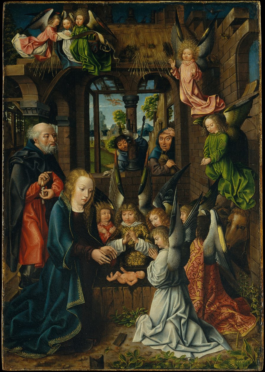 De Aanbidding van het Christuskind, c.1500 door Master of Frankfurt