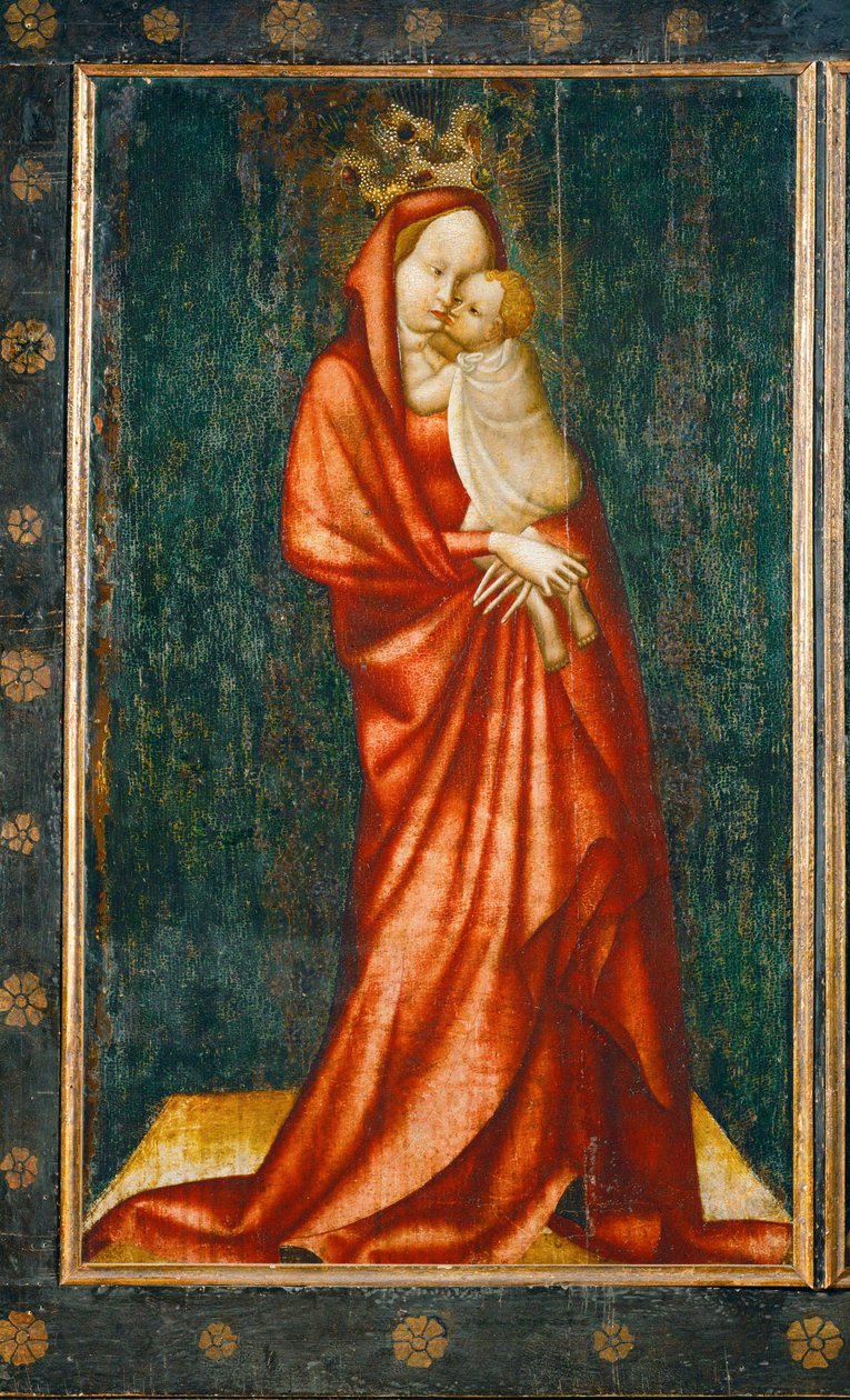 Madonna, linkerpaneel van een altaar door Master of Heiligenkreuz