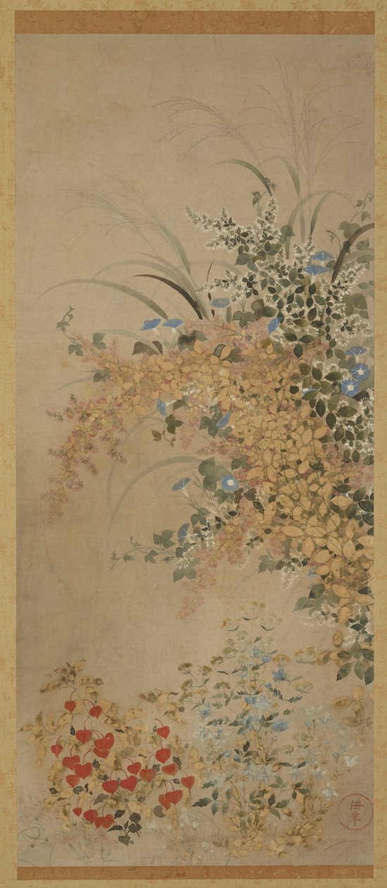 Bloemen en Grassen, Edo-periode, 1600-1630 door Master of I nen Seal