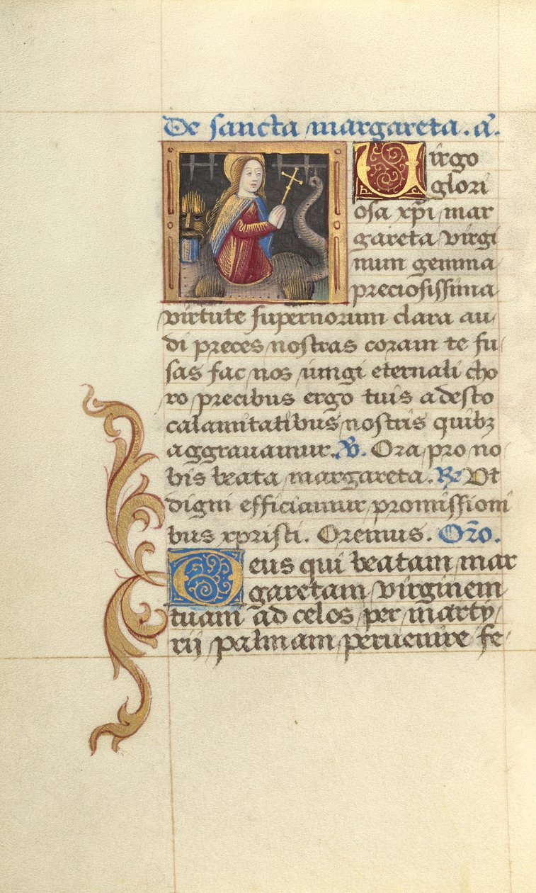 Sint Margaretha en de draak door Master of Jacques de Besançon