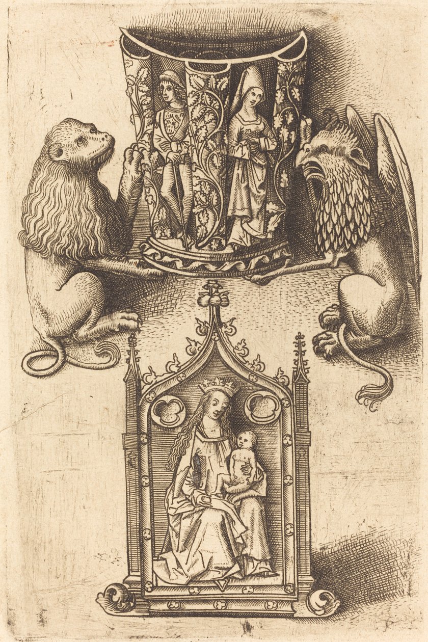 Ontwerp voor een beker en een pax door Master of St. Sebastian