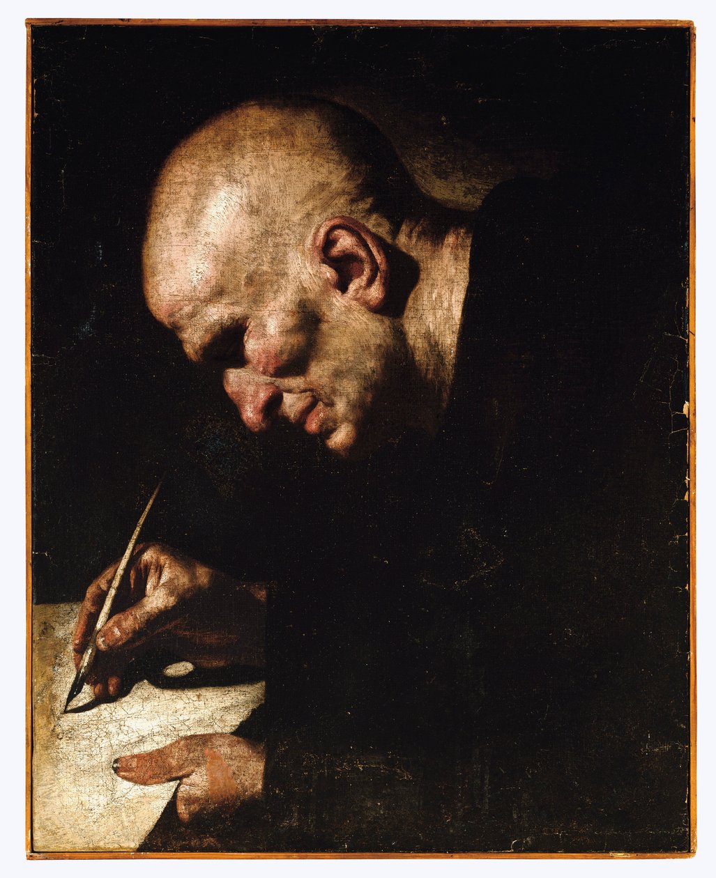 Een monnik-schrijver door Master of the Annunciation to the Shepherds