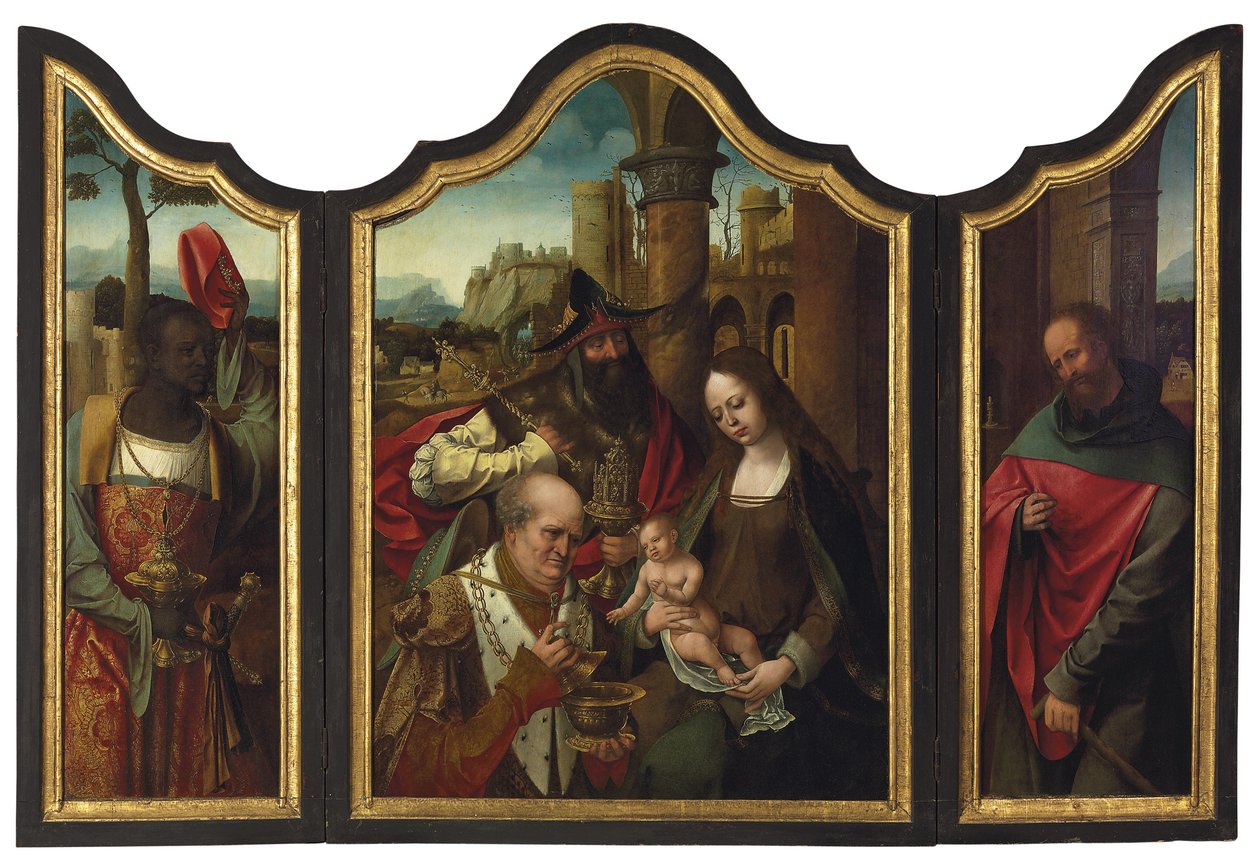 Aanbidding der Wijzen door Master of the Antwerp Adoration