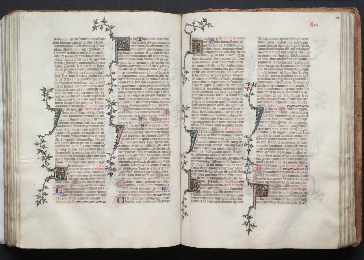 Het Gotha Missaal: Fol. 100r, Tekst door Master of the Boqueteaux