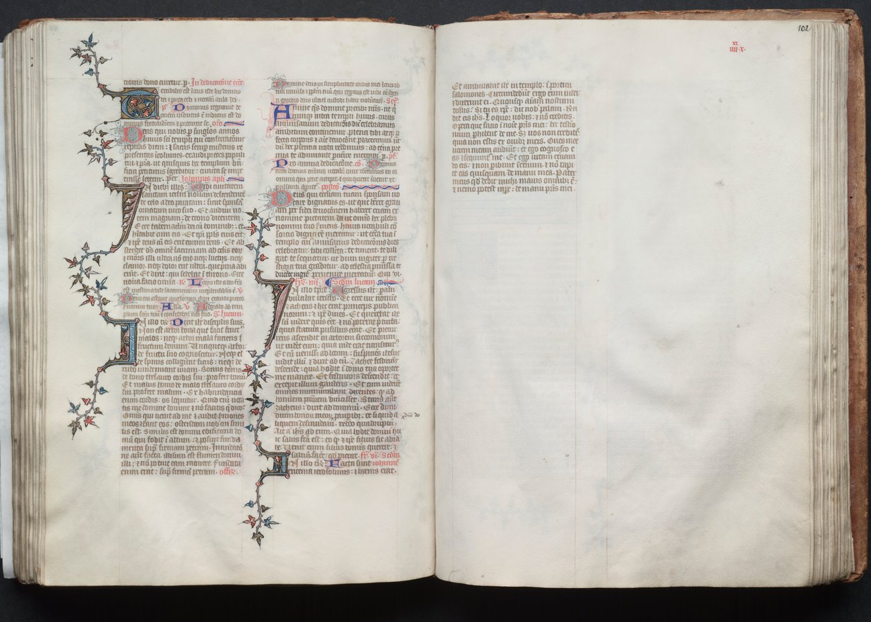 Het Gotha Missaal: Fol. 101v, Tekst, ca. 1375 door Master of the Boqueteaux