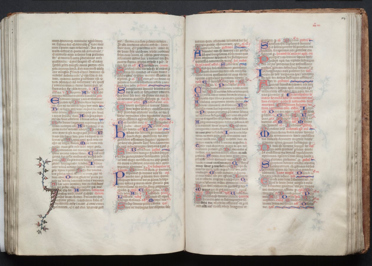 Het Gotha Missaal: Fol. 103v, Tekst, c. 1375 door Master of the Boqueteaux