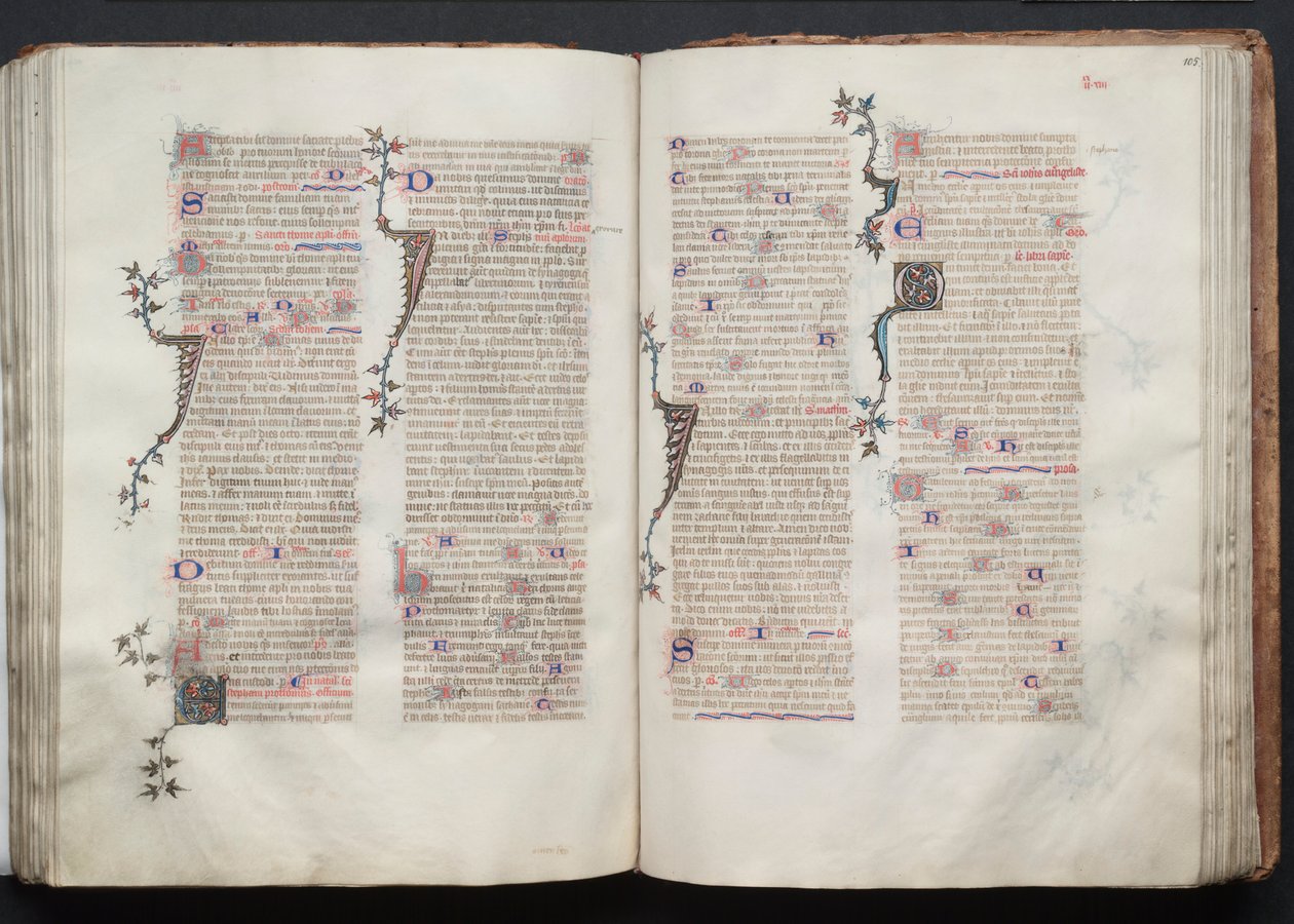 Het Gotha Missaal: Fol. 104v, Tekst door Master of the Boqueteaux