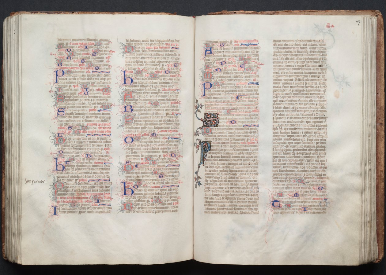 Het Gotha Missaal: Fol. 106v, Tekst, ca. 1375 door Master of the Boqueteaux