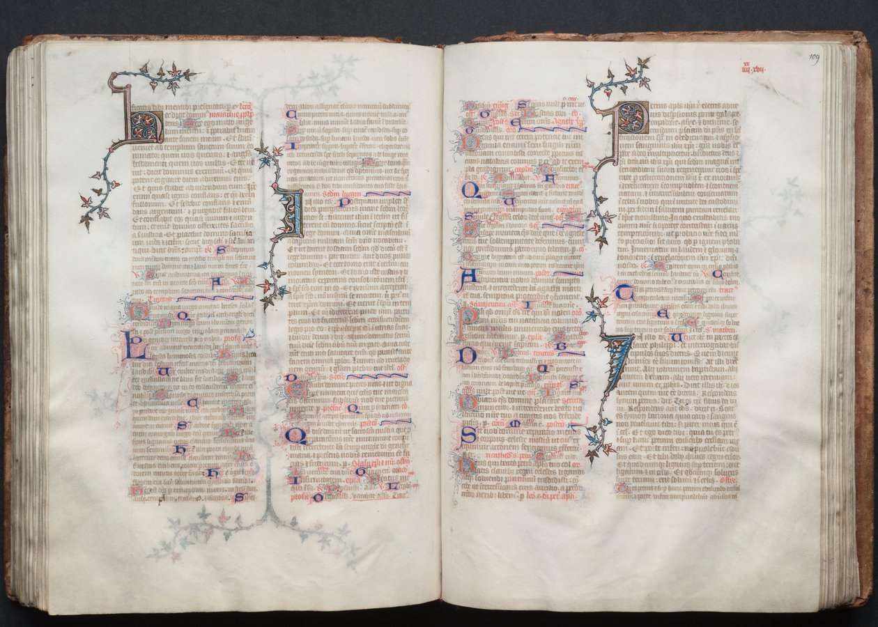Het Gotha Missaal: Fol. 109r, Tekst, ca. 1375 door Master of the Boqueteaux